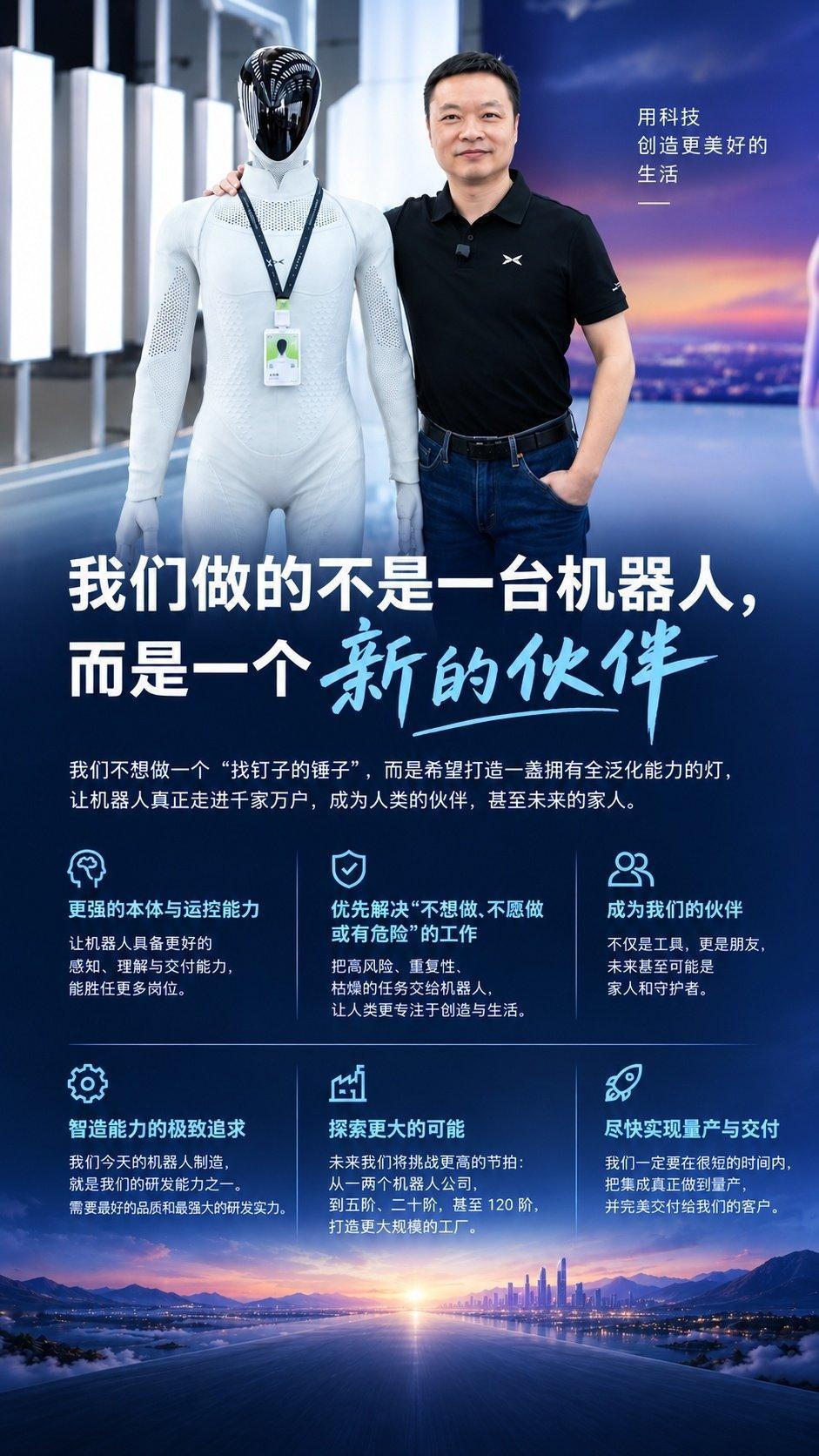 小鹏机器人自动化产线正式启用，全球首款高阶通用人形机器人顺利完成总装，并自主走下产线亮相。#何小鹏切蛋糕为机器人下线庆祝##全球首位高阶人形机器人自主下线##小鹏机器人生产线正式启用# ​
