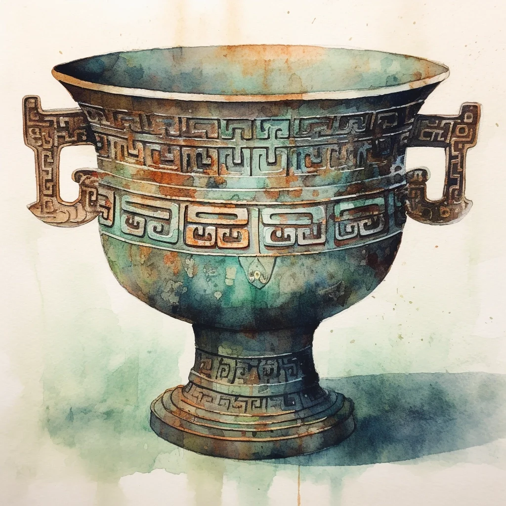 AI水彩：青铜器