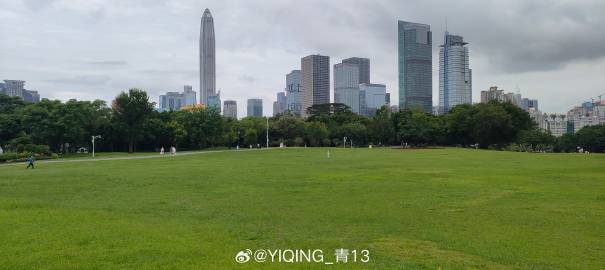 莲花山公园，游客山俯瞰福田中心区
