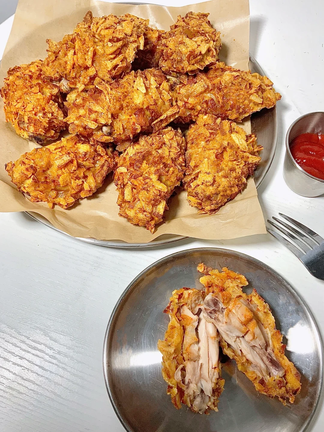 薯片炸鸡｜无油烤箱版🍗简单❣️太好吃了吧🥺