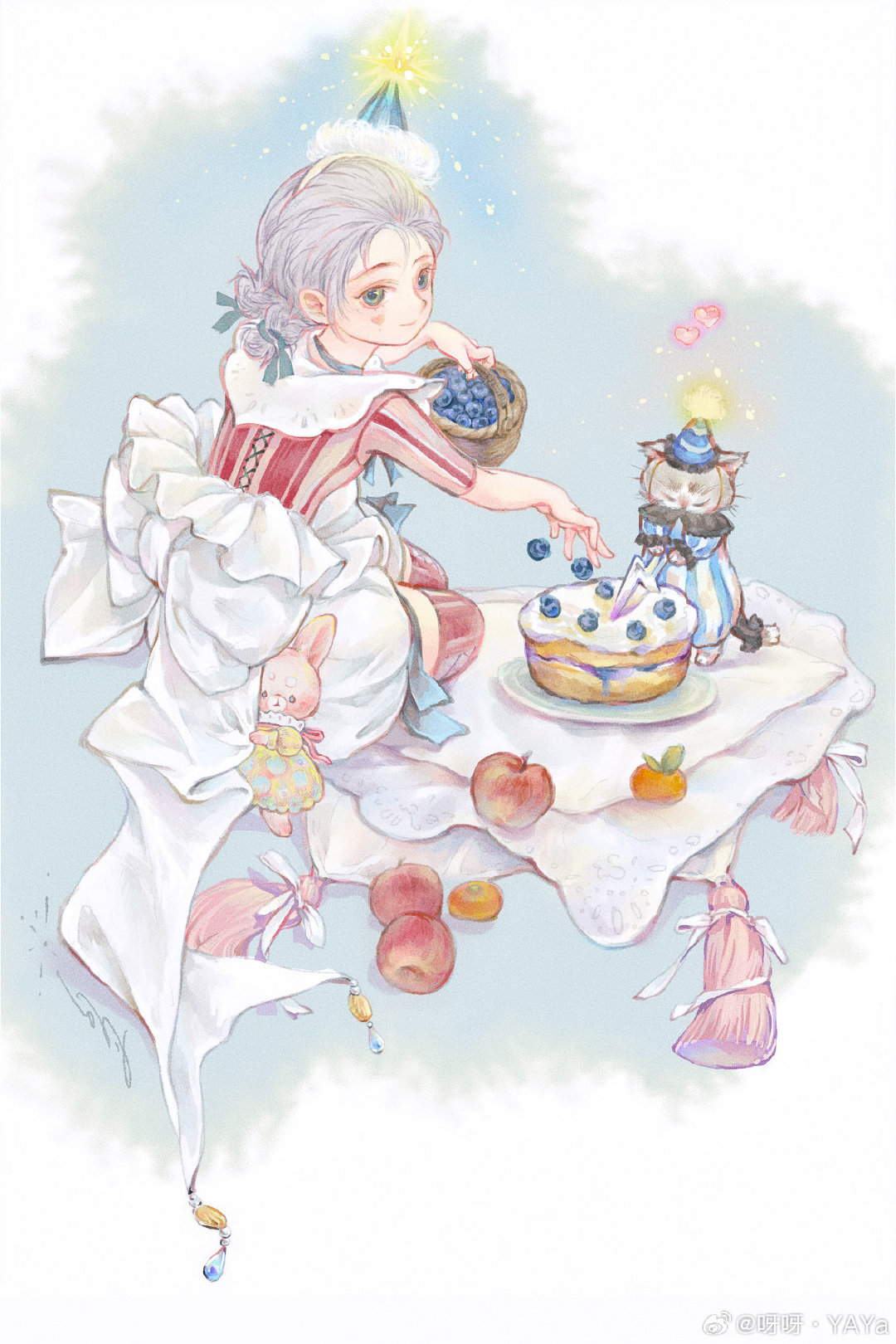 一起分蛋糕吧～🧁(๑⃙⃘´༥`๑⃙⃘) 𐂐 ჻
喜欢酸甜、嫩嫩的～一口咬下去，像云朵一样☁️
#插画﻿##每日一画##呀呀art# ​