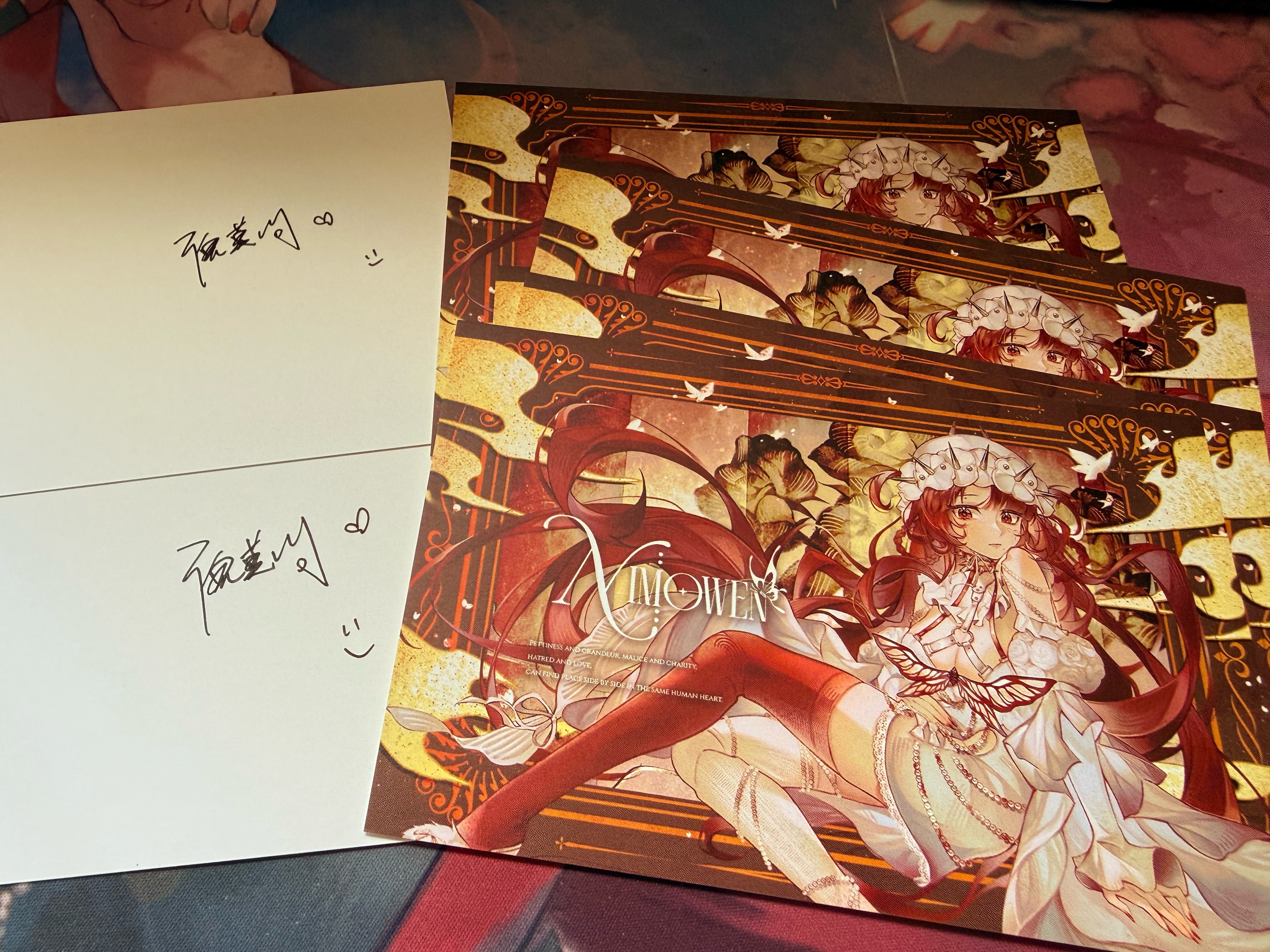 今年你们想要签名 所以特地定了一些明信片和封贴搞了透明信封[许愿星]还...