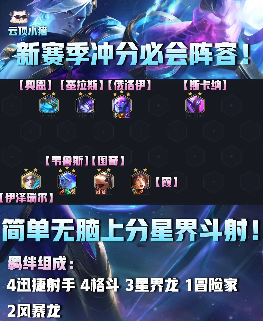 巨龙之境冲分必会阵容！无脑上分星界斗射！