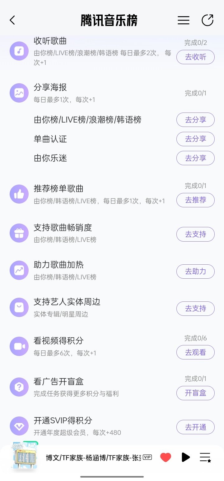 码一下Q音由你榜囤积分过程
🔍：由你榜点击进入→点击右上角头像→根据任务栏做满
通过积分可以增加歌曲的推荐次数和曝光度
不过积分有期限三个月90天会过期 可以按照时间先囤一点[猪头] ​