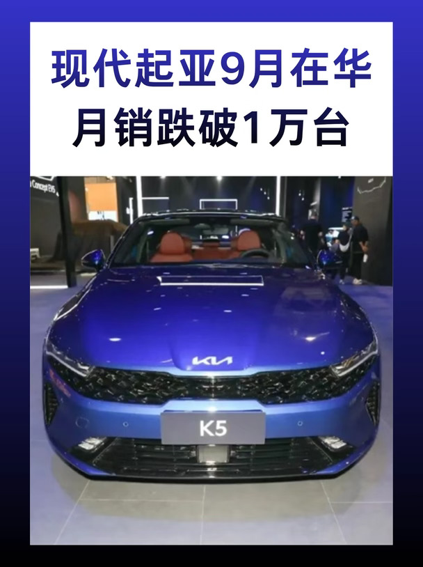 现代起亚9月在华月销跌破1万台