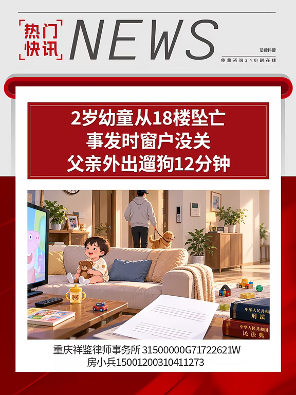 2岁幼童从18楼坠亡，父亲外出遛狗12分钟！
