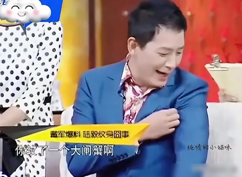 陆毅胳膊上纹了只蝎子，瞿颖凑近一看，乐了：这不螃蟹吗？
戴军最近把这段老黄历翻出来了。说当年陆毅年轻，觉得纹身酷，纹完谁见谁笑。就瞿颖嘴最损，一句话给钉死在螃蟹上，陆毅也不恼。
这俩人交情不止嘴仗。2004年CCTV音乐盛典，陆毅反串梅艳芳唱《女人花》，瞿颖反串张国荣唱《共同度过》。一个一米八的