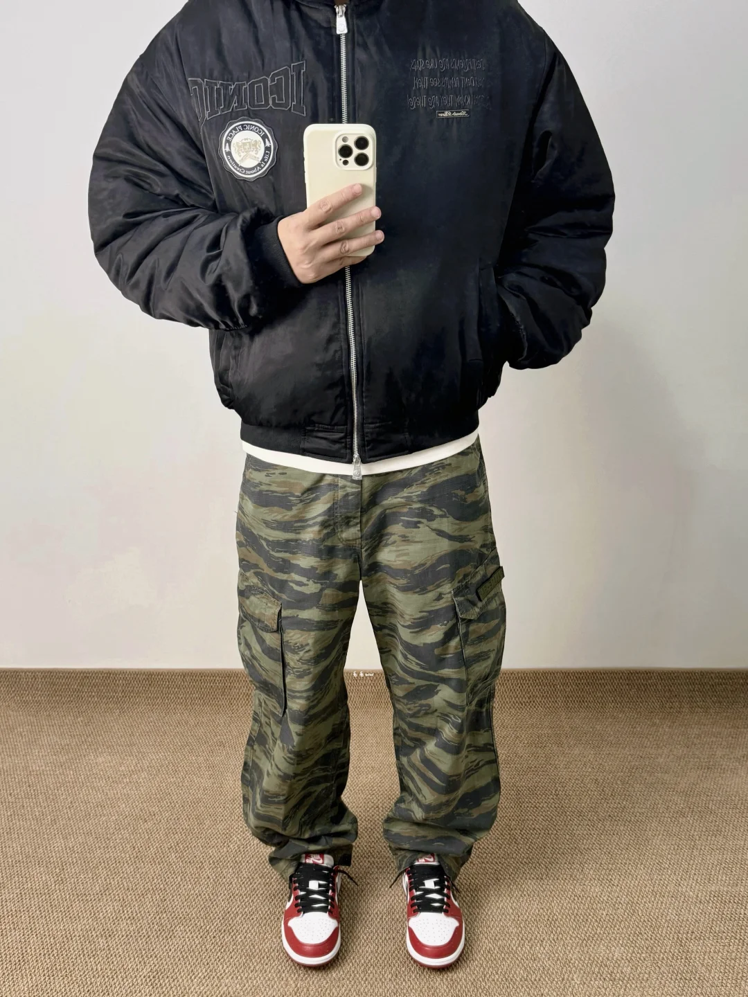 Bomber棉服｜迷彩裤穿搭