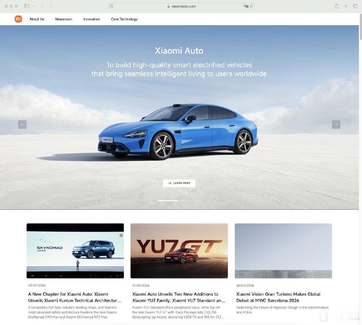 全英文海外官网、社媒账号启动，小米汽车走出去了，让外国人看看中国造的好车是什么样的[嘻嘻]#大v聊车##小米汽车##新能源大牛说# ​
