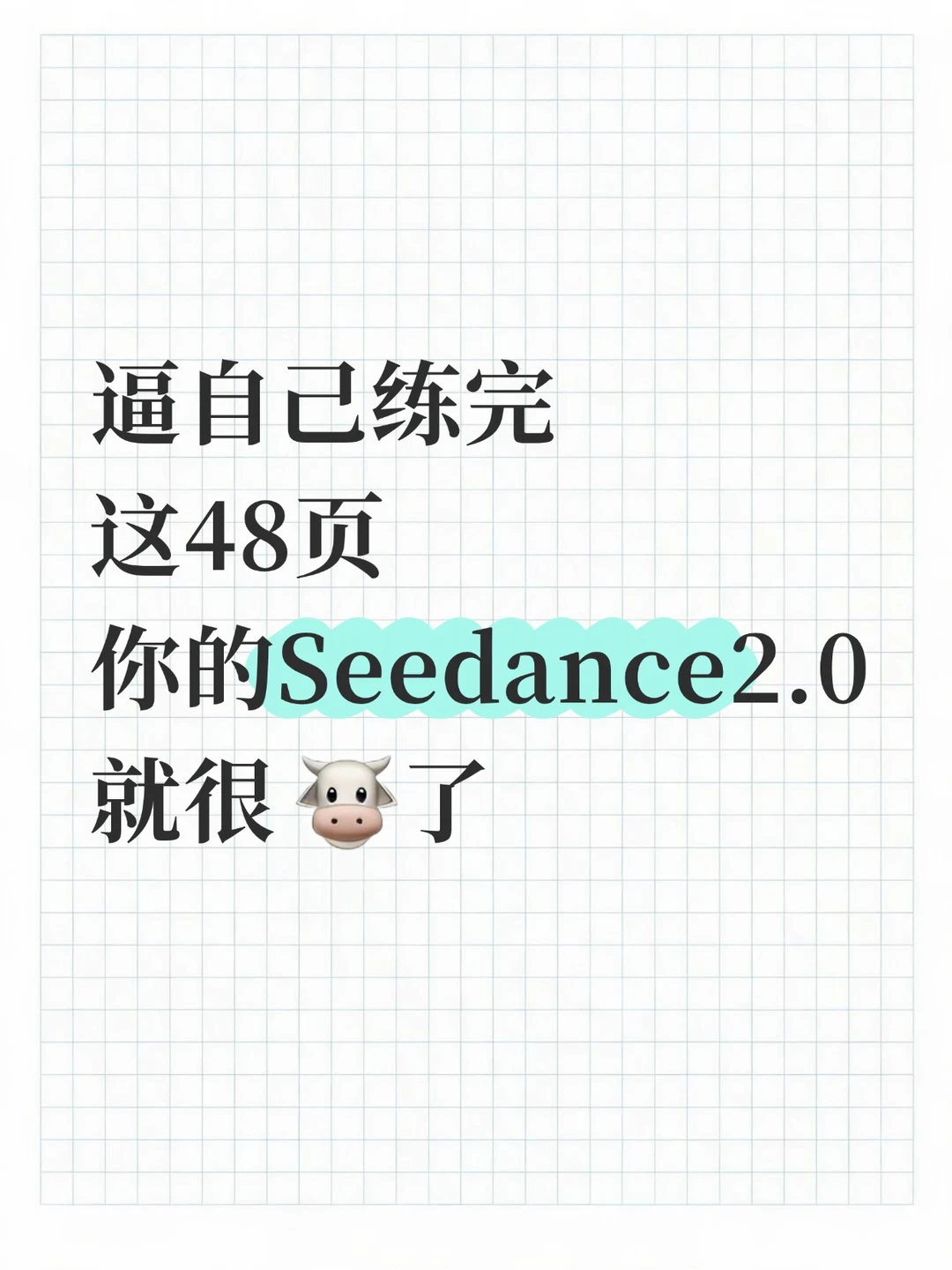 逼自己练完这48页，你的Seedance就很牛了