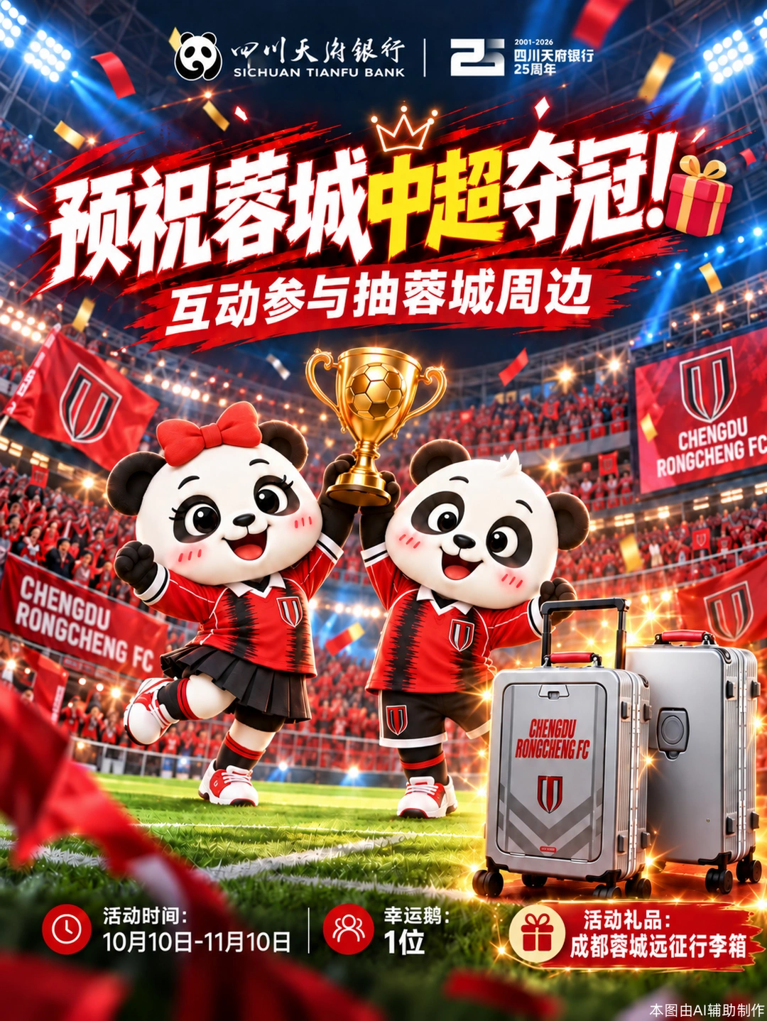 预祝蓉城中超夺冠🎁小天小府来送周边！