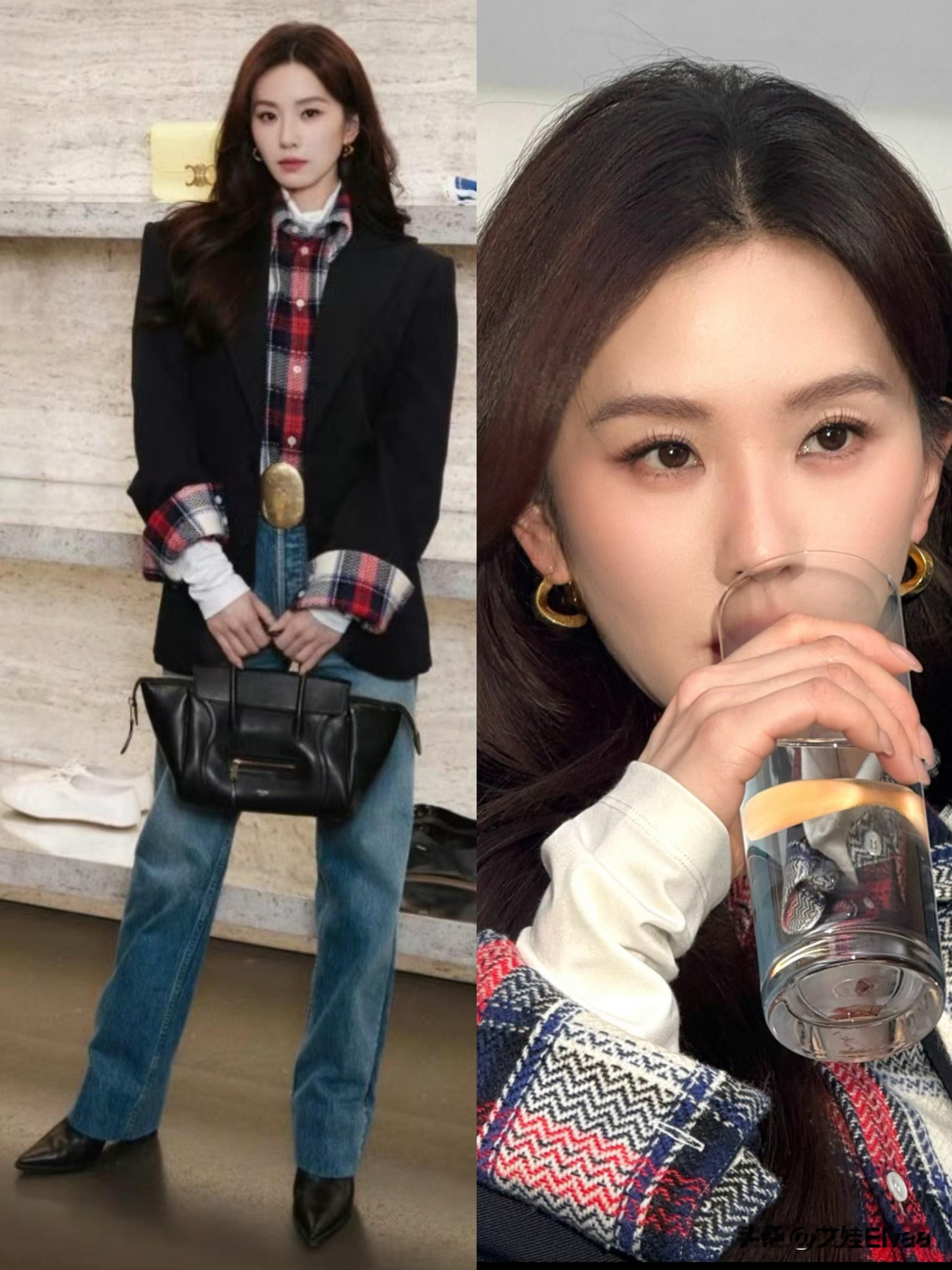 突然发现刘诗诗的眼睛变得很有神！ 刘诗诗11.14品牌活动，衬衫、西装...