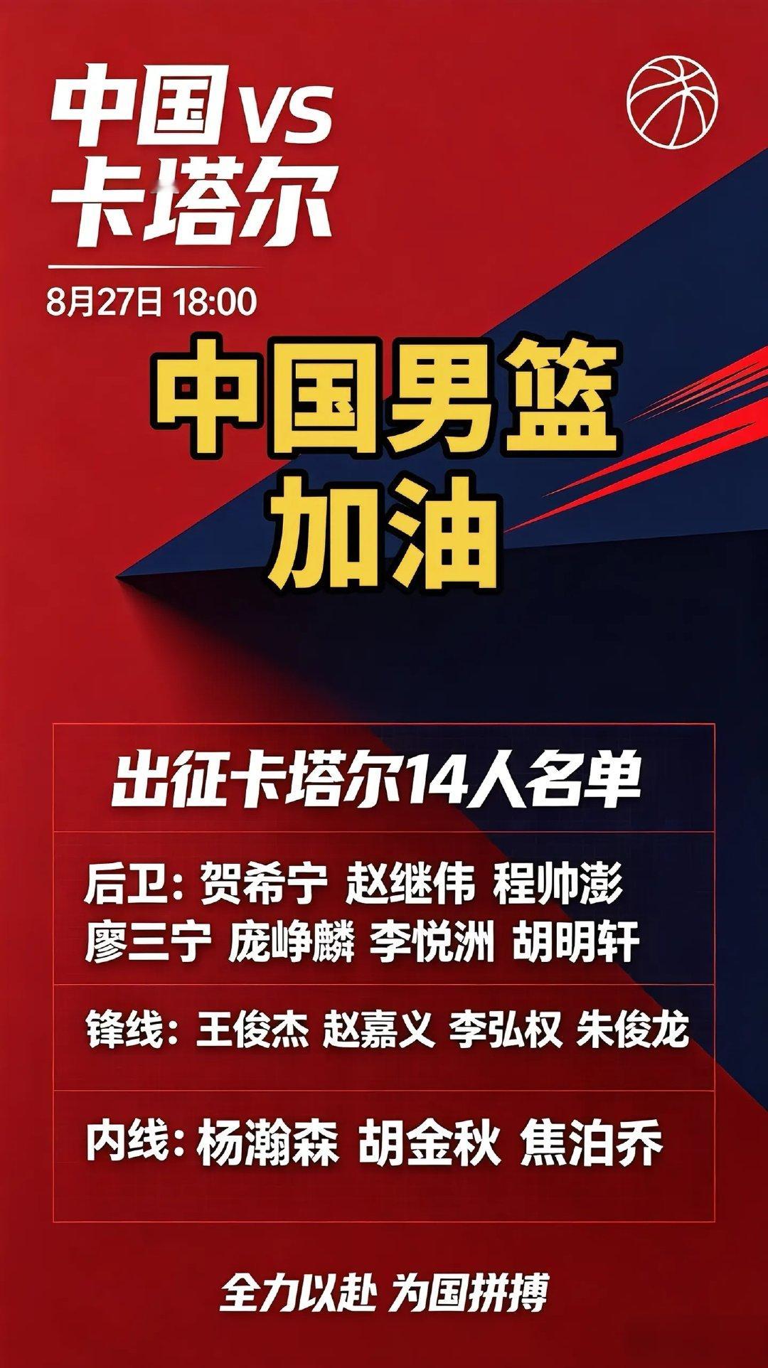 #中国男篮3人离队# 中国男篮🇨🇳人员调整：偰李永炜、杨曦皓、蒋浩然3人离队。竞争激烈，结果合理。崔永熙养伤，影响不大。客场打卡塔尔，少犯错，必须赢。离队不是终点，打好俱乐部，下次再来。 ​