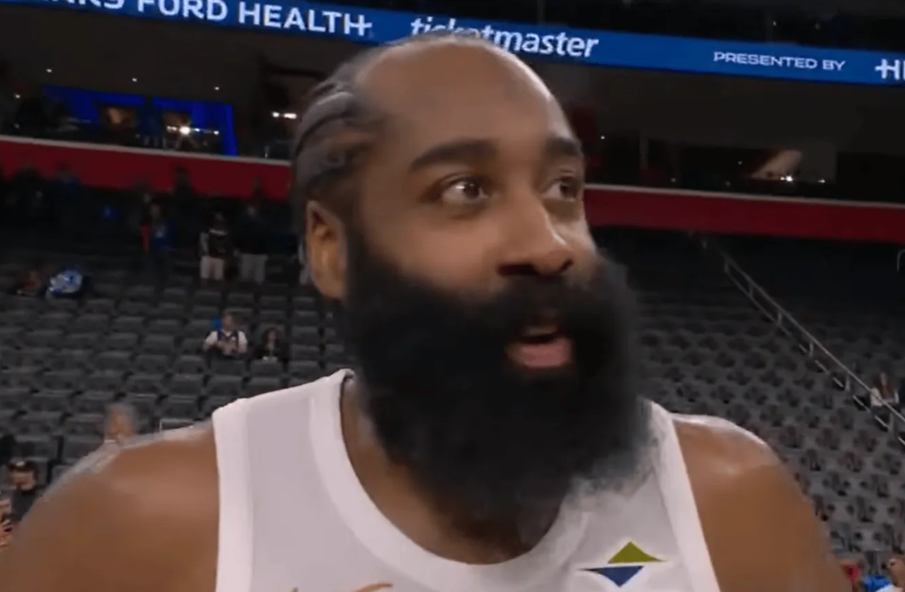 哈登场边采访全文：米切尔消耗很大，这是我挺身而出的机会  今日NBA季...