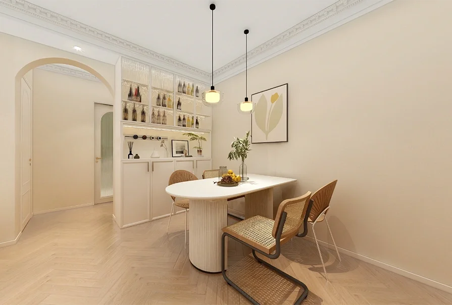 89㎡的法式奶油小户型，拱形门设计美翻了！