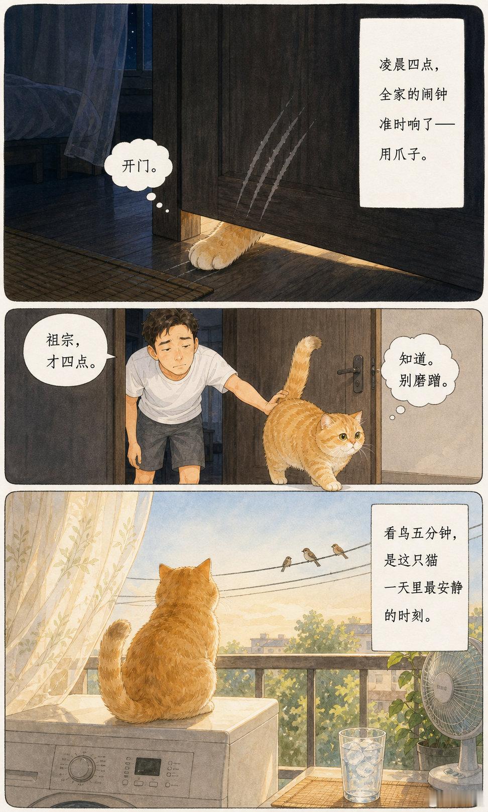 加完班，我居然不回家，还在用 codex 做《凌晨四点，猫来了》的故事漫画。
可见，我对这只小猫咪绝对是真爱。 
#小布丁是个嘤嘤怪# #金渐层# ​