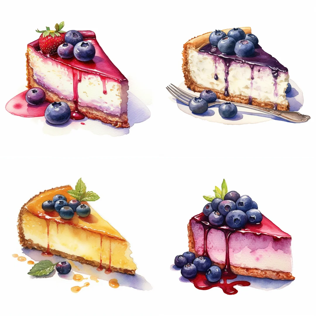 AI水彩，芝士蛋糕