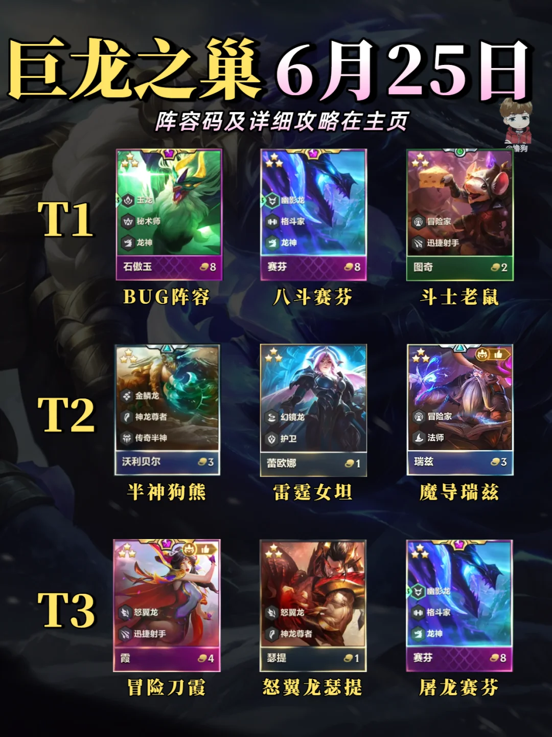 巨龙之巢6月25日最新阵容推荐