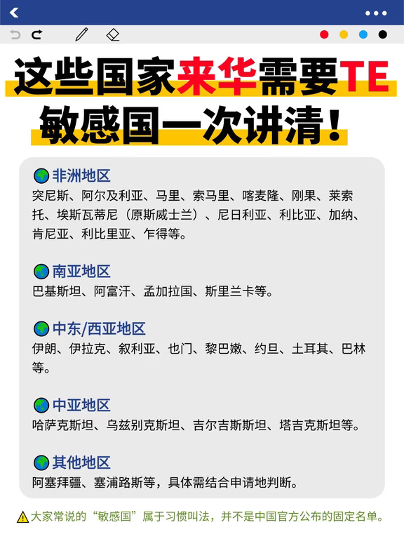 一次讲清哪些国家来华需要TE！