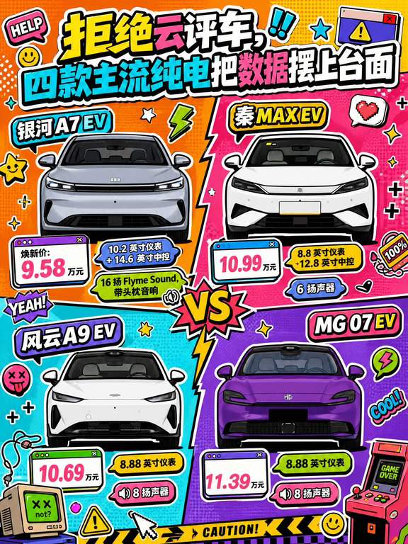 十万级纯电家轿四选一🤔这份对比请收好