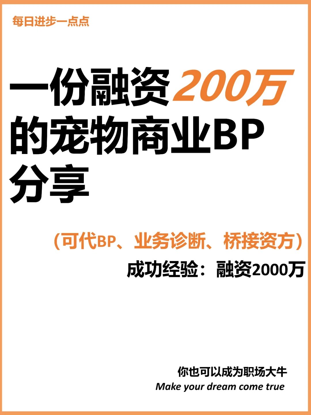 一份融资200万的宠物商业BP分享