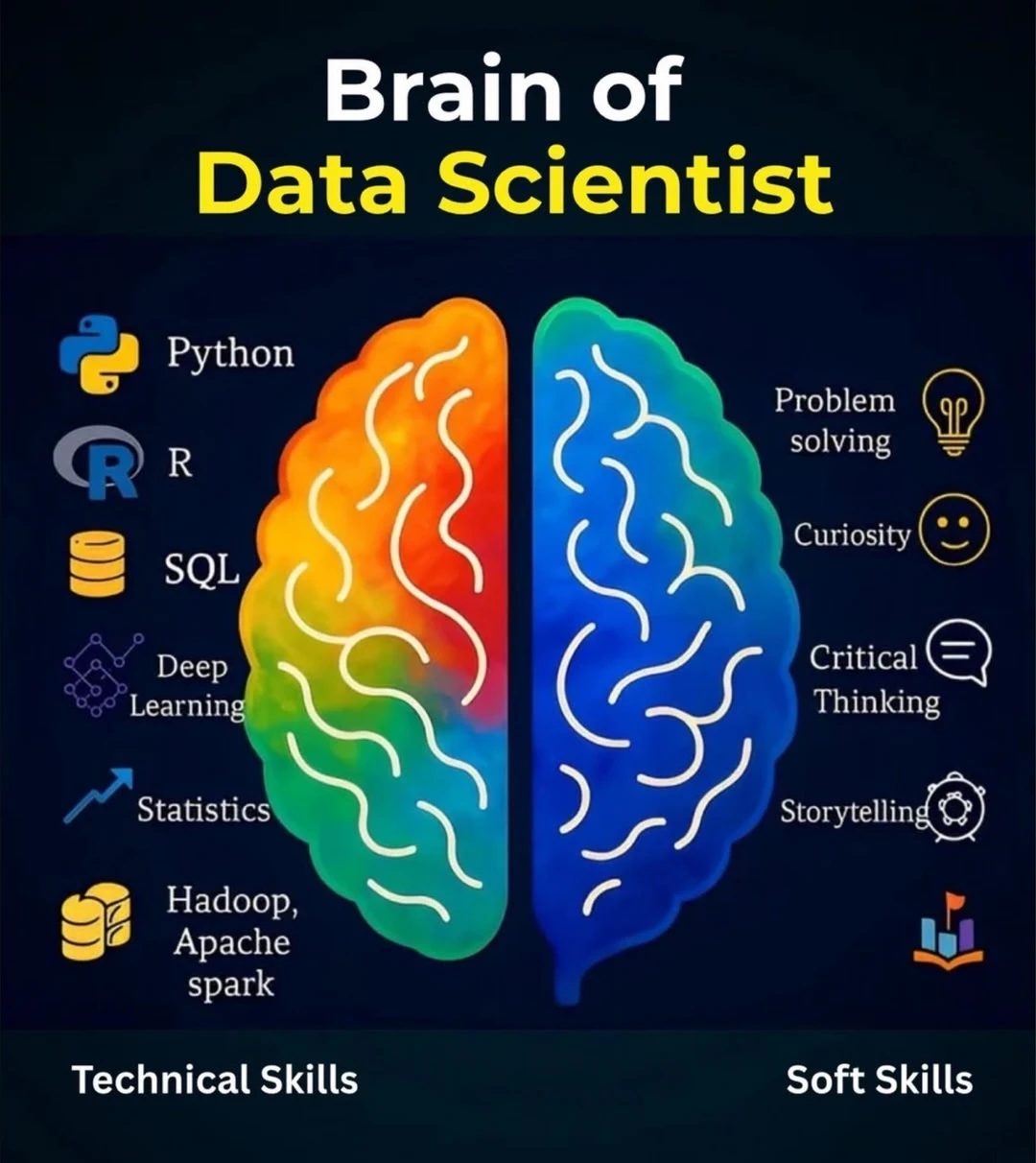 数据科学家的大脑长什么样？这张图把核心能