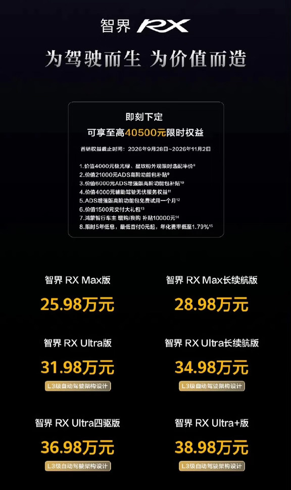 智界RX上市价格只比预售价降低一万元怎么样