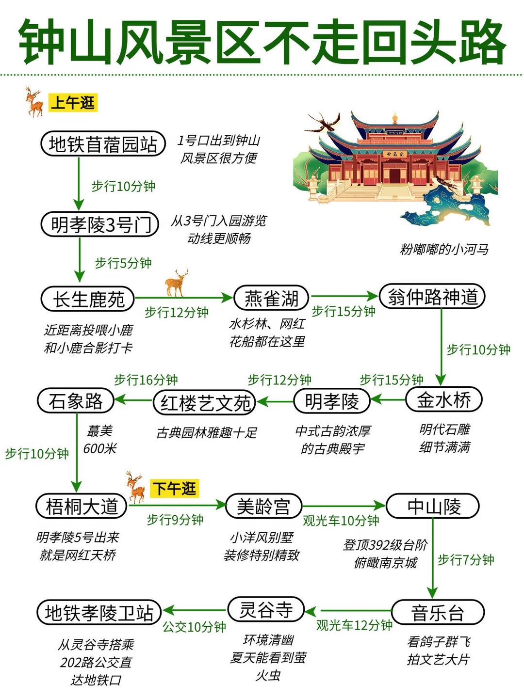 钟山风景区一日游路线（不绕路版）