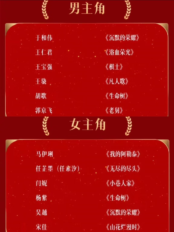 金鹰提名来了