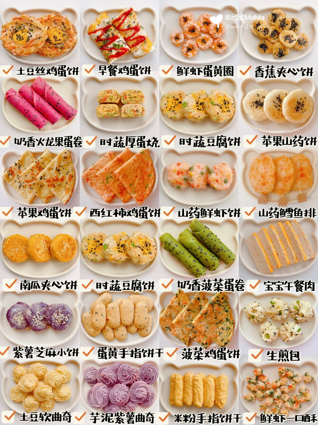 8M+起宝宝辅食｜24款宝宝手指食物合集｜软糯