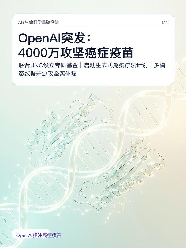 OpenAI突发：4000万攻坚癌症疫苗
