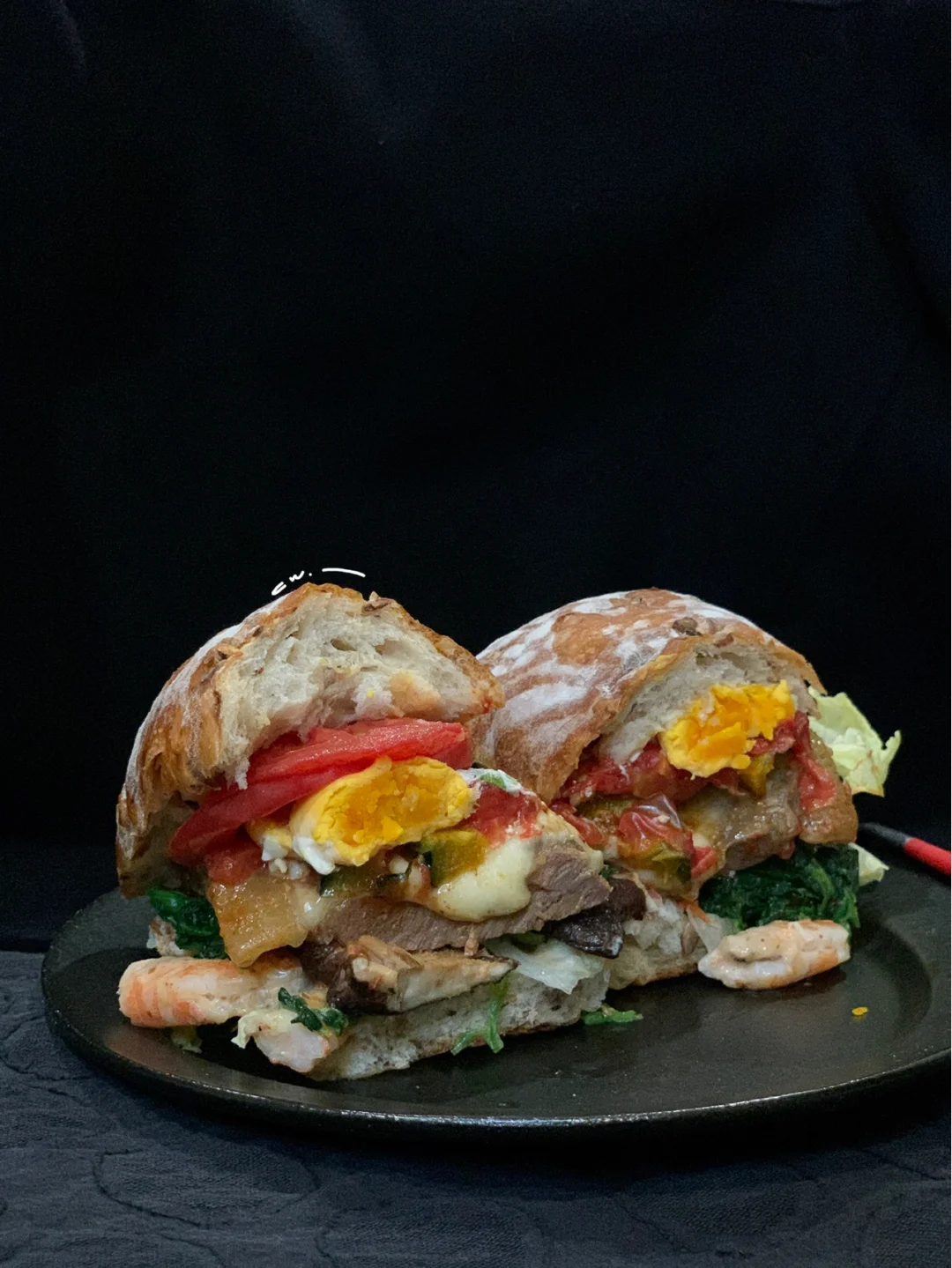 健身牛排虾汉堡🦐🥩🍔低碳高蛋白😋