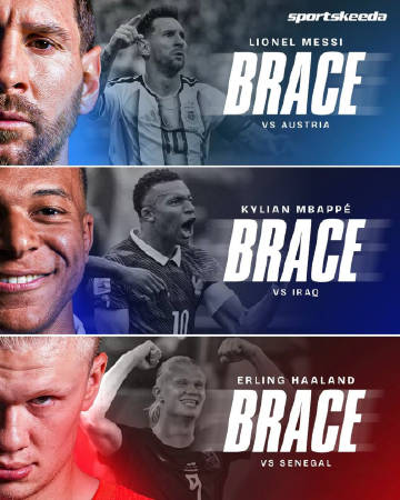 众望所归, 实力回应期待⚽⚽️<br />梅西、姆巴佩、哈兰德纷纷梅开...